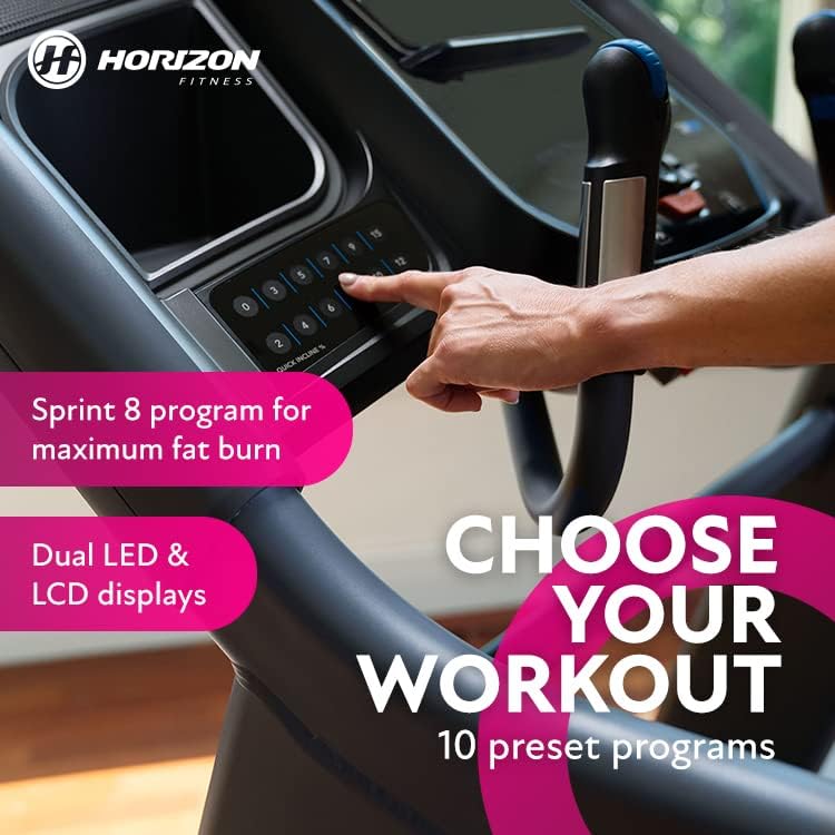 Horizon 7.4 AT best treadmill with open-platform