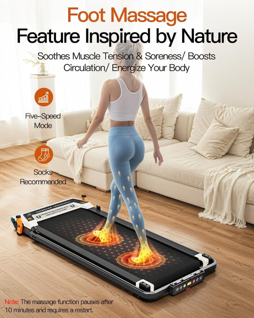 Compact FUNRAY walking pad under desk treadmill with 330lbs weight capacity