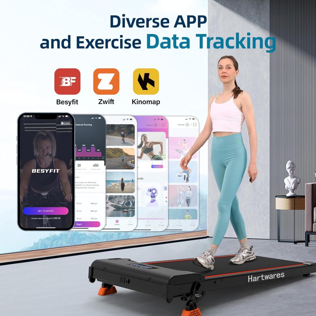 control treadmill using the Bluetooth-connected BesyFit app